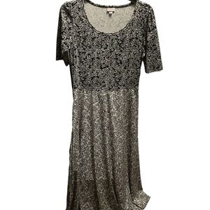 LuLaRoe Black and White Floral Maxi Dress